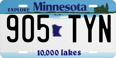 MN license plate 905TYN