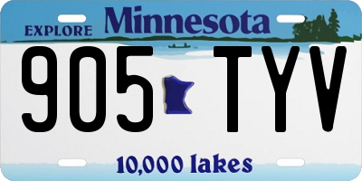 MN license plate 905TYV