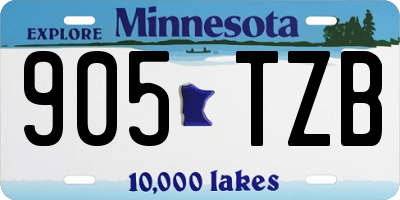 MN license plate 905TZB