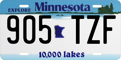 MN license plate 905TZF