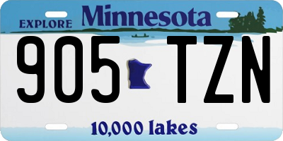 MN license plate 905TZN