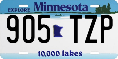 MN license plate 905TZP