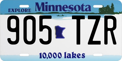 MN license plate 905TZR