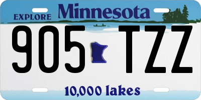MN license plate 905TZZ