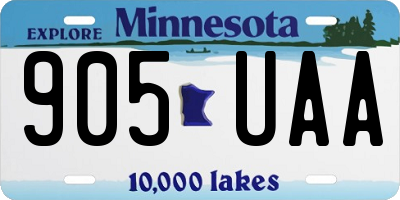 MN license plate 905UAA