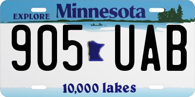 MN license plate 905UAB
