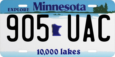 MN license plate 905UAC