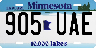 MN license plate 905UAE