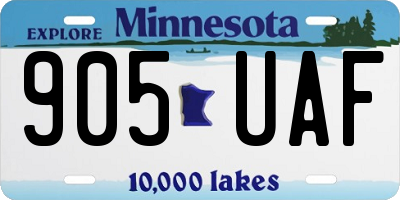 MN license plate 905UAF