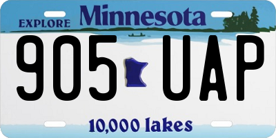 MN license plate 905UAP
