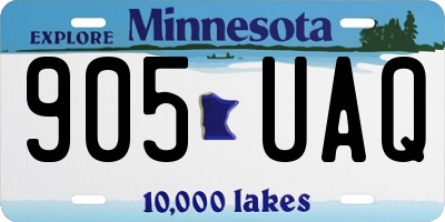MN license plate 905UAQ