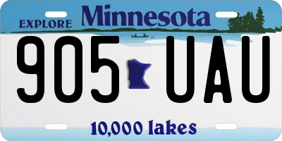 MN license plate 905UAU