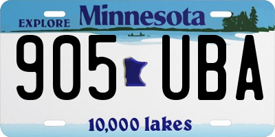 MN license plate 905UBA