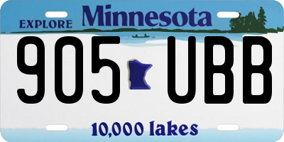 MN license plate 905UBB