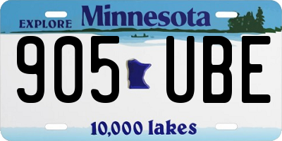 MN license plate 905UBE