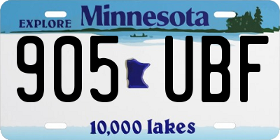 MN license plate 905UBF