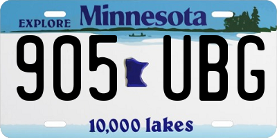 MN license plate 905UBG