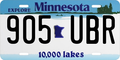 MN license plate 905UBR