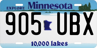 MN license plate 905UBX