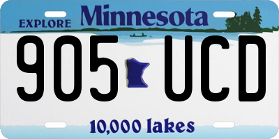 MN license plate 905UCD