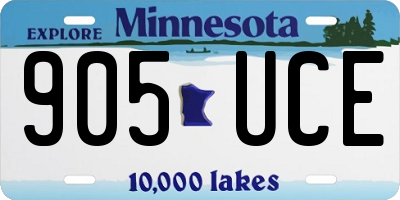 MN license plate 905UCE