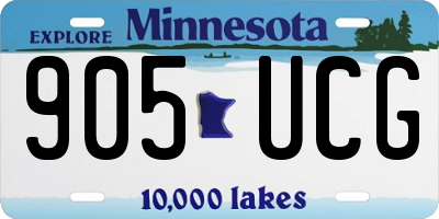 MN license plate 905UCG