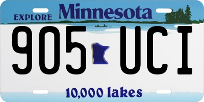 MN license plate 905UCI
