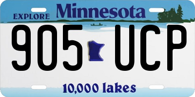 MN license plate 905UCP
