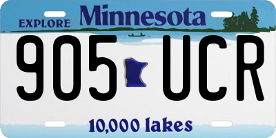 MN license plate 905UCR