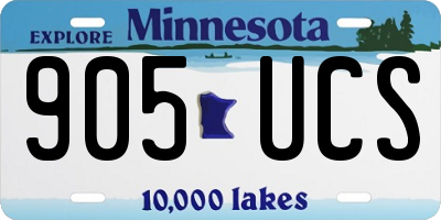 MN license plate 905UCS