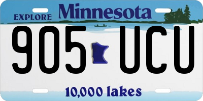 MN license plate 905UCU