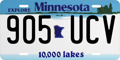 MN license plate 905UCV