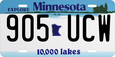 MN license plate 905UCW