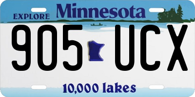 MN license plate 905UCX