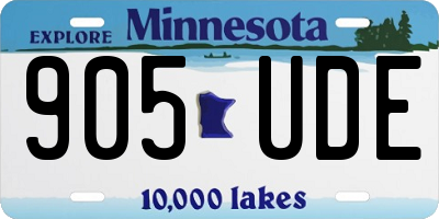 MN license plate 905UDE