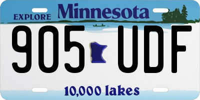 MN license plate 905UDF