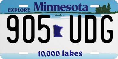 MN license plate 905UDG