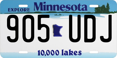 MN license plate 905UDJ