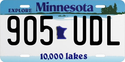 MN license plate 905UDL