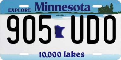 MN license plate 905UDO