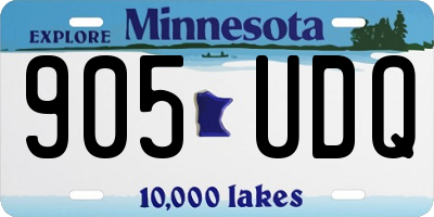 MN license plate 905UDQ