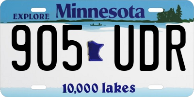 MN license plate 905UDR