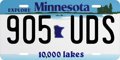 MN license plate 905UDS