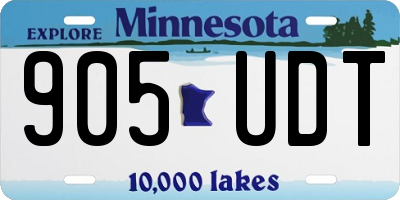 MN license plate 905UDT