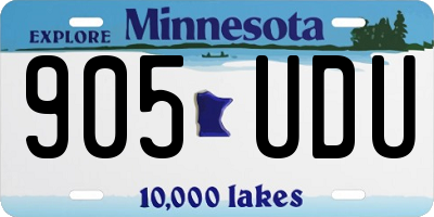 MN license plate 905UDU