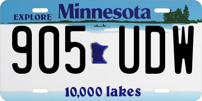 MN license plate 905UDW