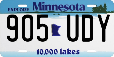 MN license plate 905UDY