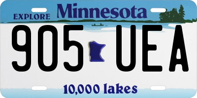 MN license plate 905UEA