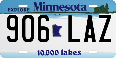 MN license plate 906LAZ