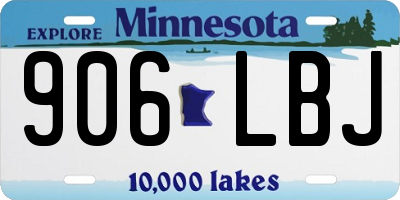 MN license plate 906LBJ